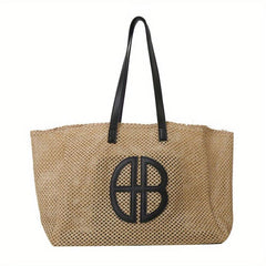 Straw Woven Summer Tote Bag Large Capacity Beach Shoulder Bag
