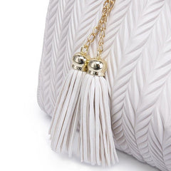 Solid Tote Bag Large capacity Shoulder Bag Fashionable Handbag With Tassel