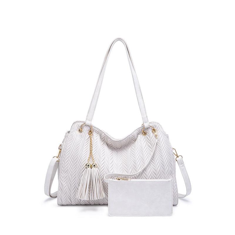 Solid Tote Bag Large capacity Shoulder Bag Fashionable Handbag With Tassel