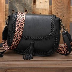 Tassel Decor Saddle Bag Crossbody Bag Women's Flap Shoulder Bag