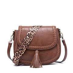 Tassel Decor Saddle Bag Crossbody Bag Women's Flap Shoulder Bag
