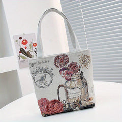 Women's Print Tote Handbag Satchel Bag Zipper All Match Bag