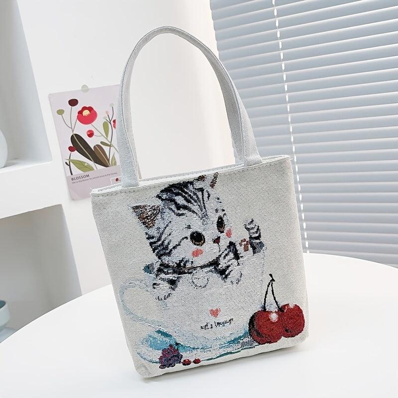 Women's Print Tote Handbag Satchel Bag Zipper All Match Bag