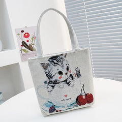Women's Print Tote Handbag Satchel Bag Zipper All Match Bag