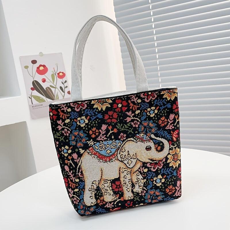 Women's Print Tote Handbag Satchel Bag Zipper All Match Bag