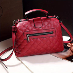 Quilted Detail Tote Bag Faux Leather Satchel for Work