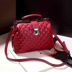 Quilted Detail Tote Bag Faux Leather Satchel for Work