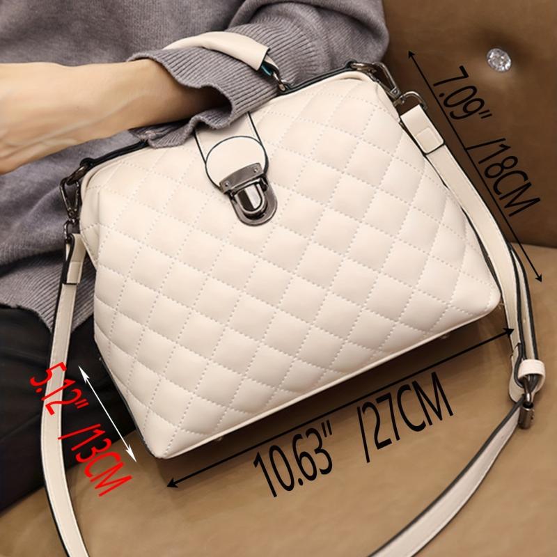 Quilted Detail Tote Bag Faux Leather Satchel for Work
