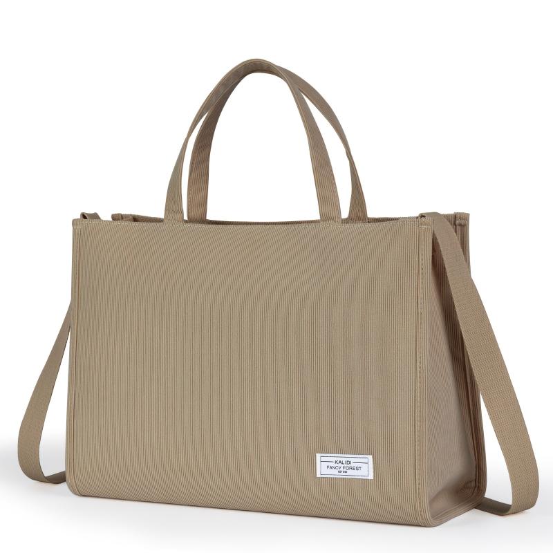 Corduroy Tote Bag Casual Shoulder Bag Retro Crossbody Bag For Women