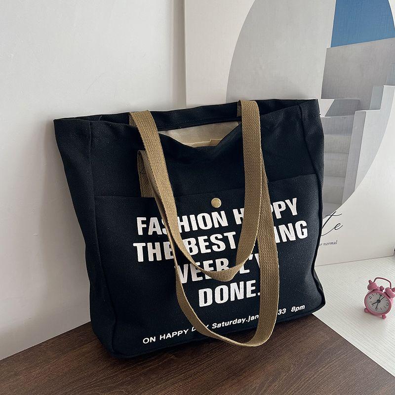 Casual Letter Pattern Tote Bag Large Capacity Shoulder Bag