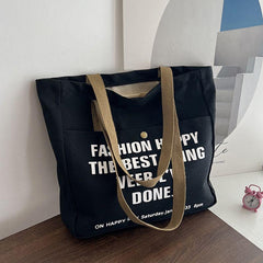 Casual Letter Pattern Tote Bag Large Capacity Shoulder Bag