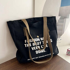 Casual Letter Pattern Tote Bag Large Capacity Shoulder Bag