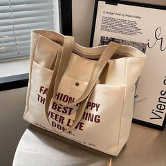 Casual Letter Pattern Tote Bag Large Capacity Shoulder Bag