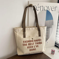 Casual Letter Pattern Tote Bag Large Capacity Shoulder Bag