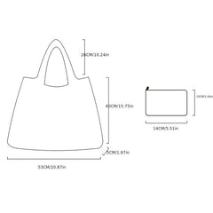 Cartoon Bee Pattern Shopper Bag Foldable Shoulder Bag Portable Reusable Bag