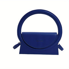 Letter Graphic Round Handle Satchel Purse Faux Leather Crossbody Bag