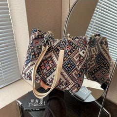 Vintage Ethnic Style Tote Bag Large Capacity Hobo Bag Women's Bohemian