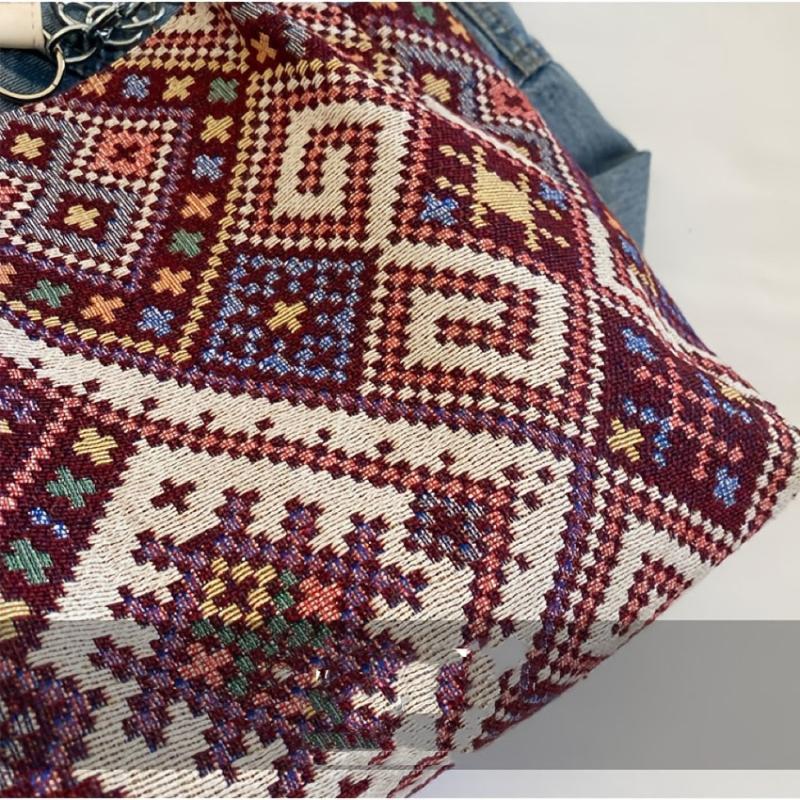 Vintage Ethnic Style Tote Bag Large Capacity Hobo Bag Women's Bohemian