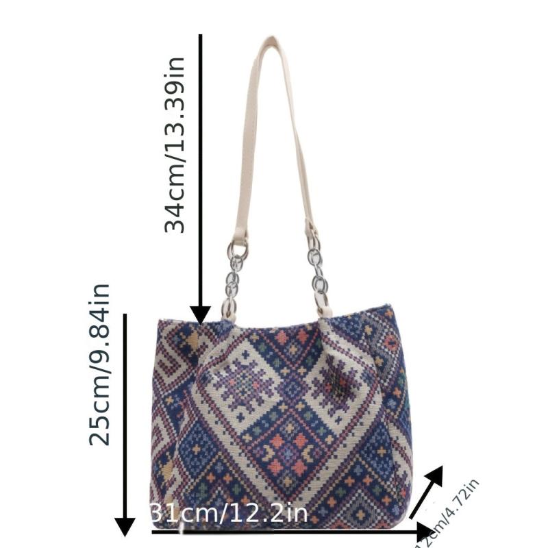 Vintage Ethnic Style Tote Bag Large Capacity Hobo Bag Women's Bohemian