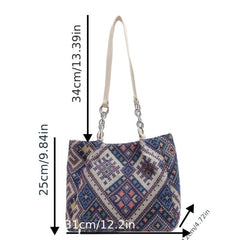 Vintage Ethnic Style Tote Bag Large Capacity Hobo Bag Women's Bohemian