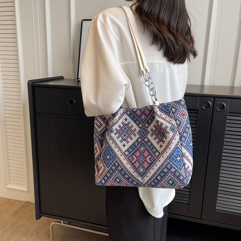Vintage Ethnic Style Tote Bag Large Capacity Hobo Bag Women's Bohemian