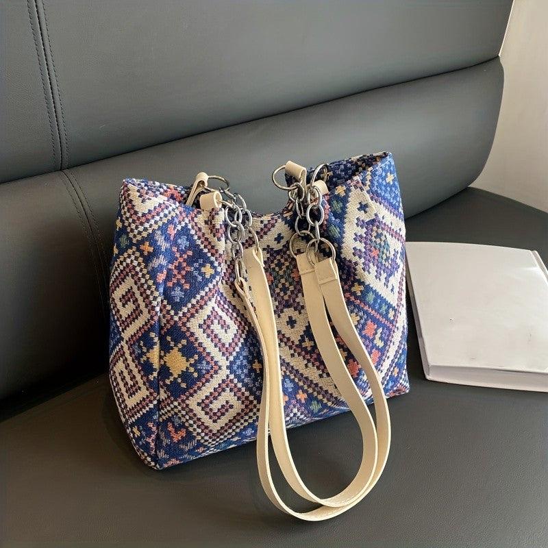 Vintage Ethnic Style Tote Bag Large Capacity Hobo Bag Women's Bohemian