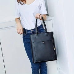 Large Capacity PU Leather Tote Bag Textured Shoulder Bag