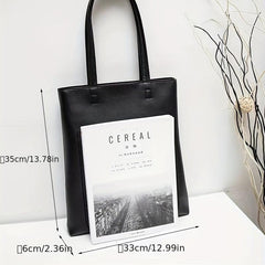 Large Capacity PU Leather Tote Bag Textured Shoulder Bag