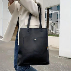 Large Capacity PU Leather Tote Bag Textured Shoulder Bag