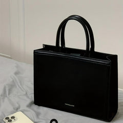 Solid Retro Tote Bag Large Capacity Satchel Bag Women's Handbag