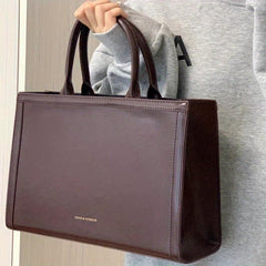Solid Retro Tote Bag Large Capacity Satchel Bag Women's Handbag