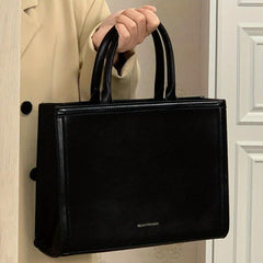 Solid Retro Tote Bag Large Capacity Satchel Bag Women's Handbag