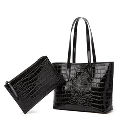 Crocodile Pattern Tote Bag Large capacity Faux Leather Shoulder Bag