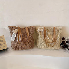 Boho Straw Bag Large Capacity Summer Beach Tote