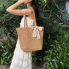 Boho Straw Bag Large Capacity Summer Beach Tote