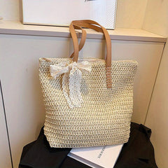 Boho Straw Bag Large Capacity Summer Beach Tote