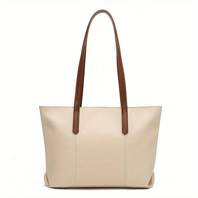 Large Capacity Shoulder Bag Textured Zipper Tote