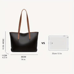 Large Capacity Shoulder Bag Textured Zipper Tote