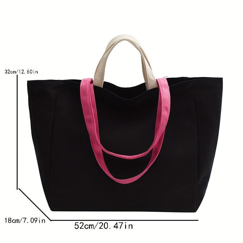 Canvas Tote Bag Shoulder Satchel Large Capacity Women's Handbag