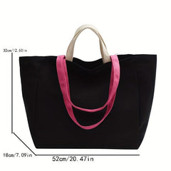 Canvas Tote Bag Shoulder Satchel Large Capacity Women's Handbag