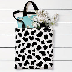 Cow Print Canvas Tote Bag Lightweight Shopping Bag