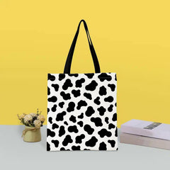 Cow Print Canvas Tote Bag Lightweight Shopping Bag