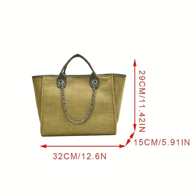 Chain Shoulder Bag Casual Tote Satchel for Work Women Stylish Bag