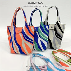 Colorful Crochet Tote Bag Women's Handbag