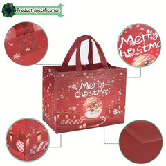 4PCS Christmas Gift Bags Tote Bags With Handles Non Woven