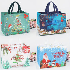 4PCS Christmas Gift Bags Tote Bags With Handles Non Woven