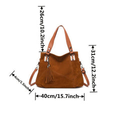 Tassel Decor Tote Bag Handbag Women's Casual Shoulder Bag