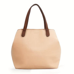 Large Capacity Tote Bag PU Leather Shoulder Bag for Shopping & Office