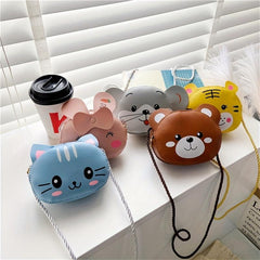 Mini Animal Pattern CrossBody Bag PU Leather Cartoon Tote Bag