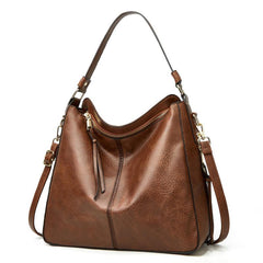 Zipper Shoulder Bag Casual PU Leather Crossbody Bag Handbag